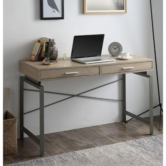 ACME Yaseen  Writing Desk, Natural & Nickel