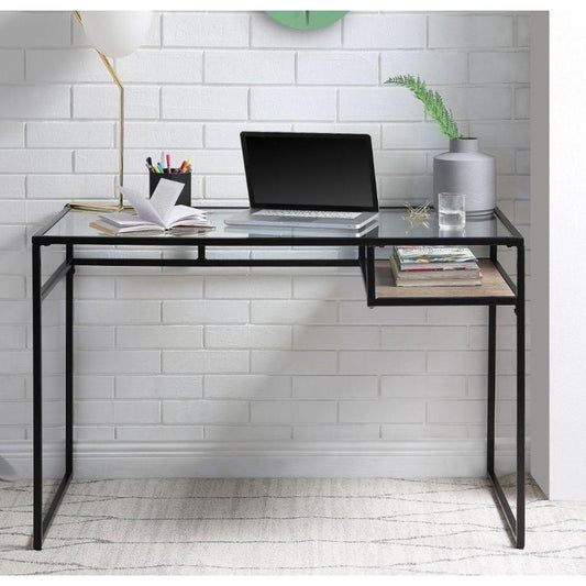 ACME Yasin  Writing Desk, Black & Glass