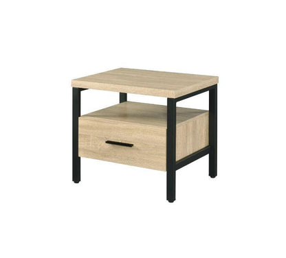 ACME Yawan Accent Table, Oak & Black Finish