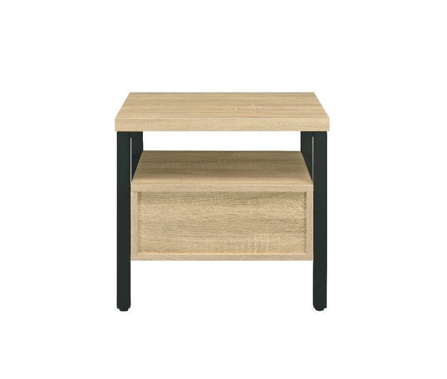 ACME Yawan Accent Table, Oak & Black Finish