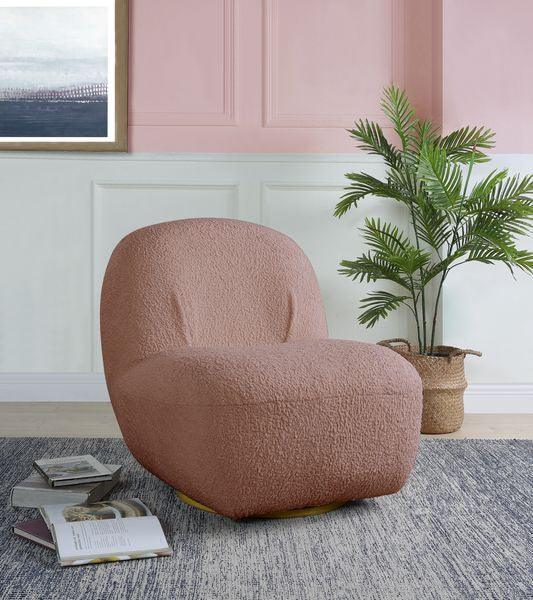 ACME Yedaid Accent Chair w/Swivel, Pink Teddy Sherpa