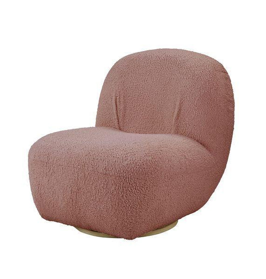 ACME Yedaid Accent Chair w/Swivel, Pink Teddy Sherpa