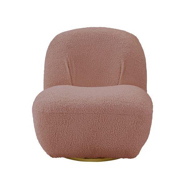 ACME Yedaid Accent Chair w/Swivel, Pink Teddy Sherpa