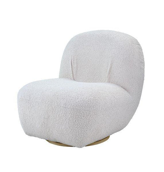 ACME Yedaid Accent Chair w/Swivel, White Teddy Sherpa