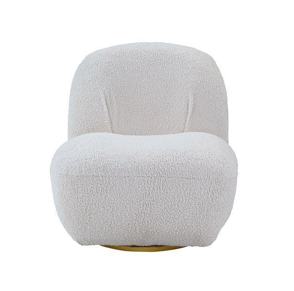 ACME Yedaid Accent Chair w/Swivel, White Teddy Sherpa