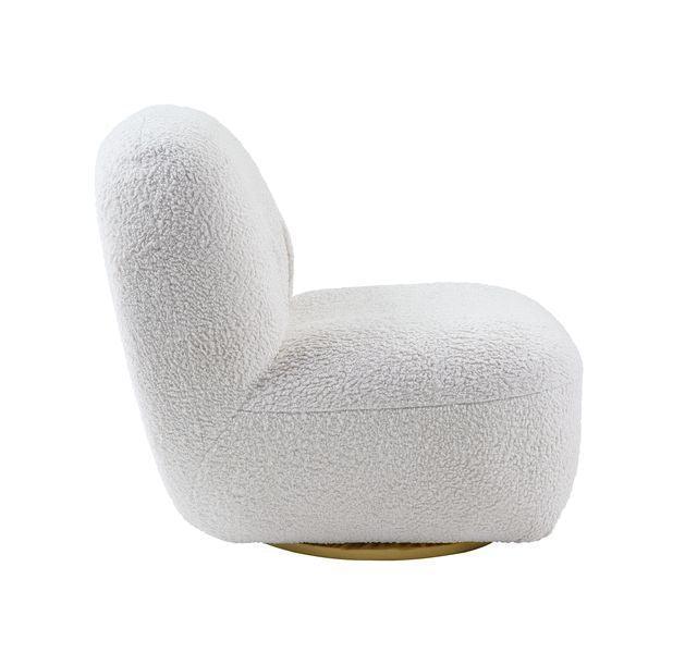 ACME Yedaid Accent Chair w/Swivel, White Teddy Sherpa