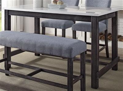 ACME Yelena Counter Height Bench, Fabric & Weathered Espresso