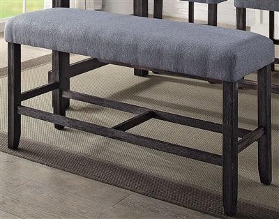 ACME Yelena Counter Height Bench, Fabric & Weathered Espresso