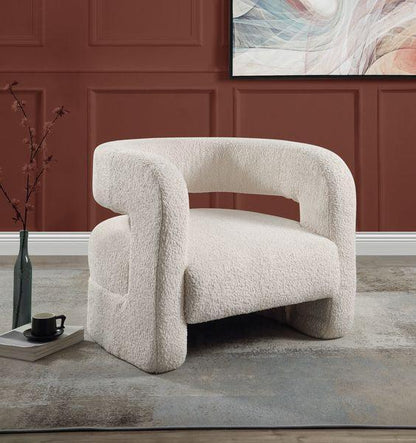 ACME Yitua Accent Chair, White Teddy Sherpa