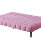 ACME Yolandi Adjustable Sofa, Pink Velvet & Dark Walnut Finish