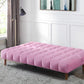 ACME Yolandi Adjustable Sofa, Pink Velvet & Dark Walnut Finish