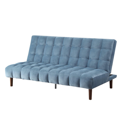 ACME Yolandi Adjustable Sofa , Teal Velvet & Dark Walnut Finish