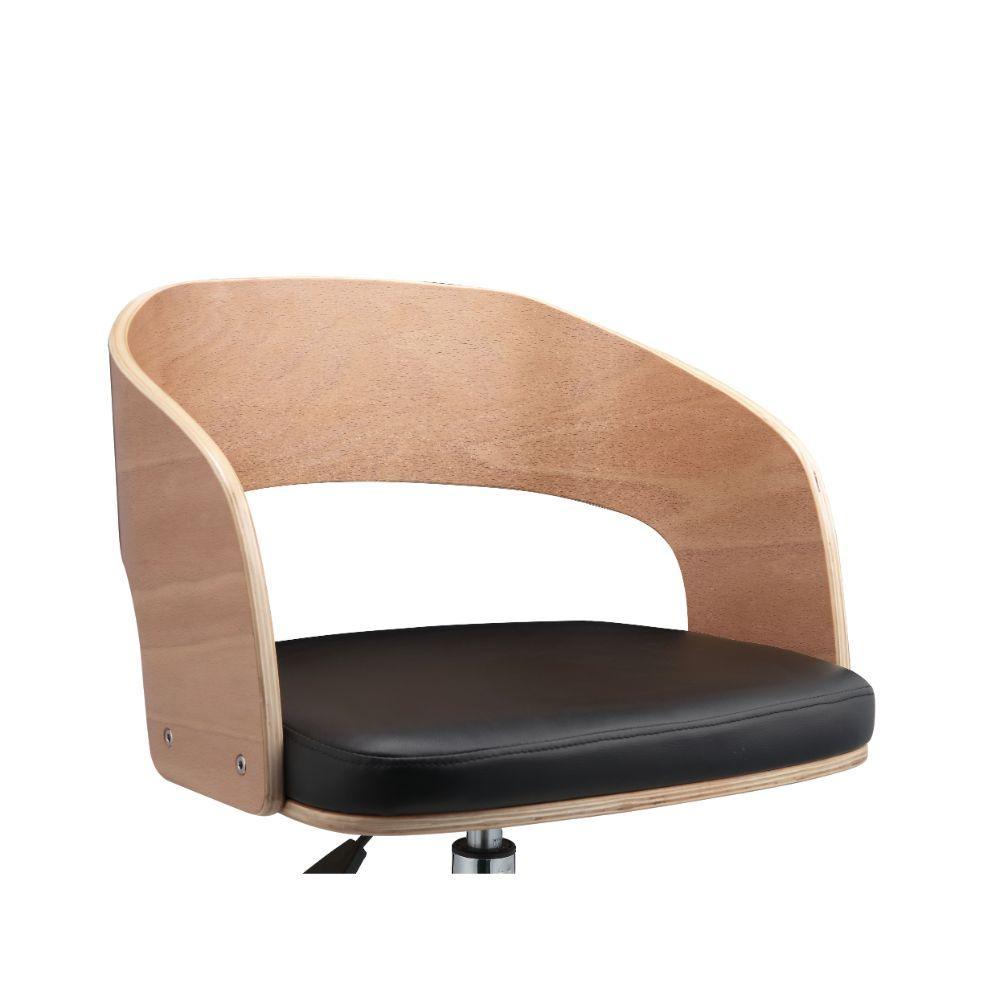 ACME Yoshiko Office Chair, Black PU & Beech