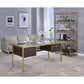 ACME Yumia Desk, Gold & Clear Glass  92785