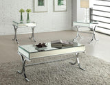 ACME Yuri Coffee Table, Mirrored Top & Chrome