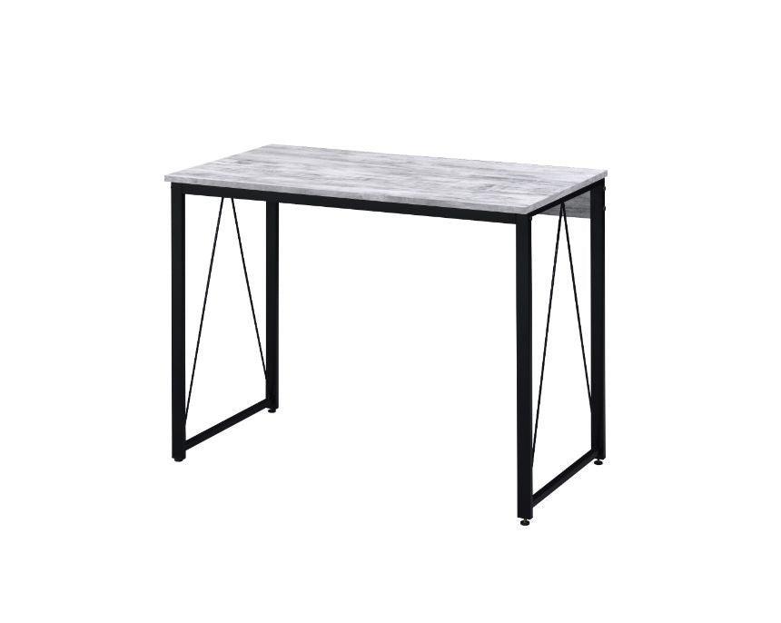 ACME Zaidin Writing Desk, Antique White & Black Finish