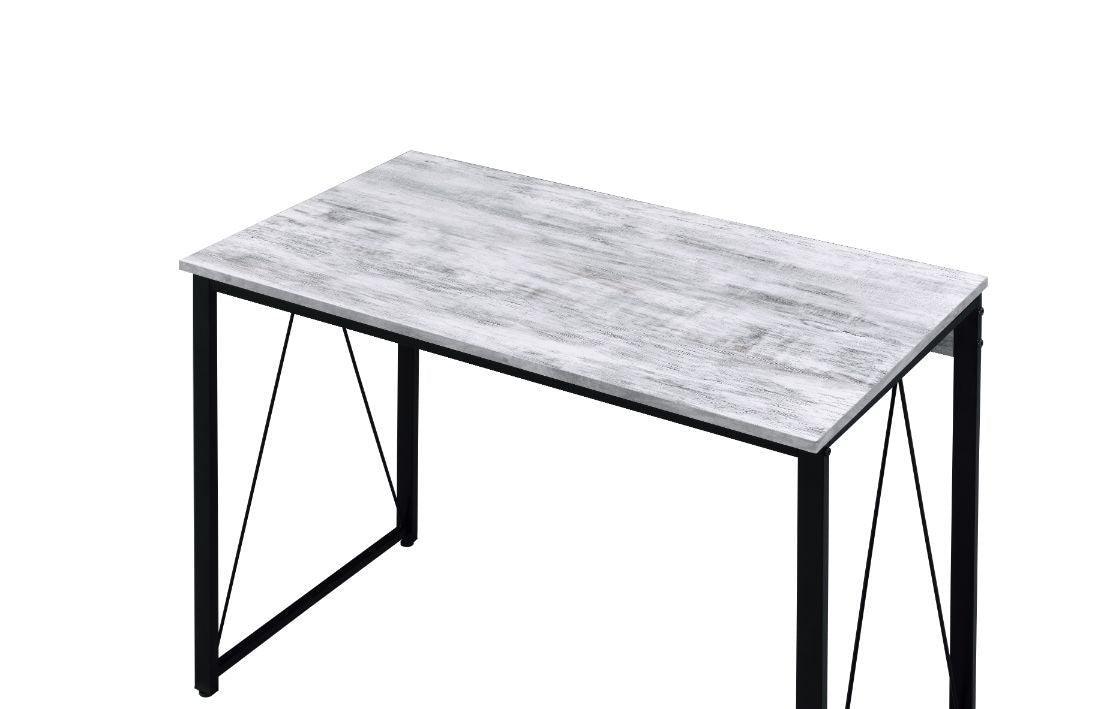 ACME Zaidin Writing Desk, Antique White & Black Finish