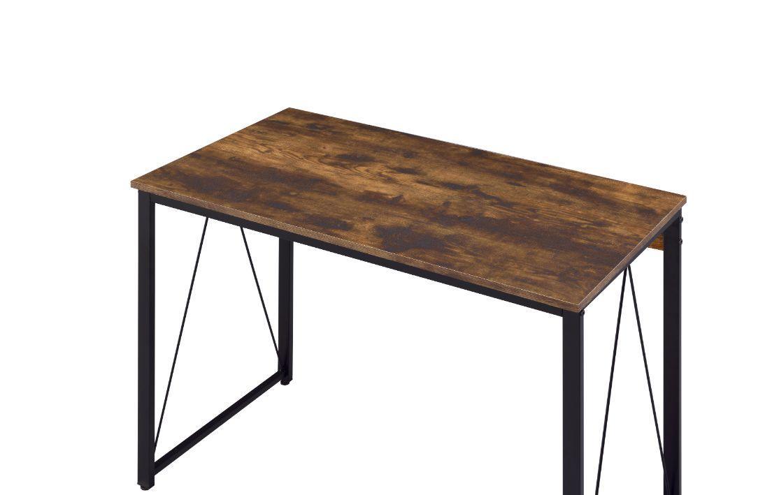 ACME Zaidin Writing Desk, Weathered Oak & Black Finish