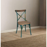 ACME Zaire Side Chair (1Pc), Antique Turquoise & Antique Oak