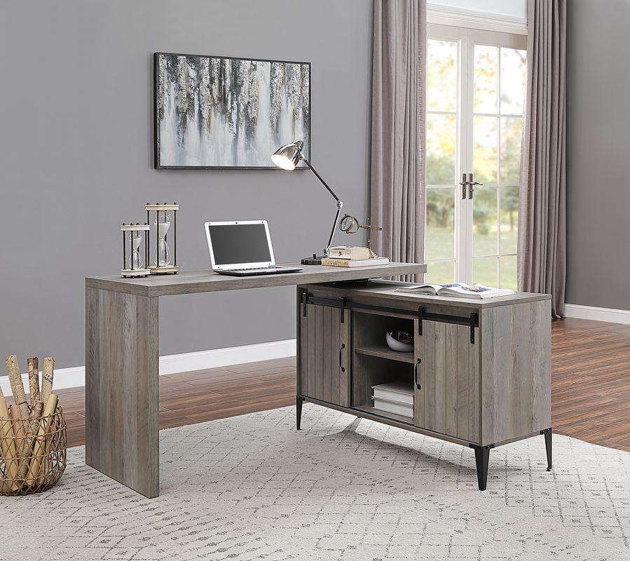 ACME Zakwani Writing Desk, Gray Oak & Black Finish