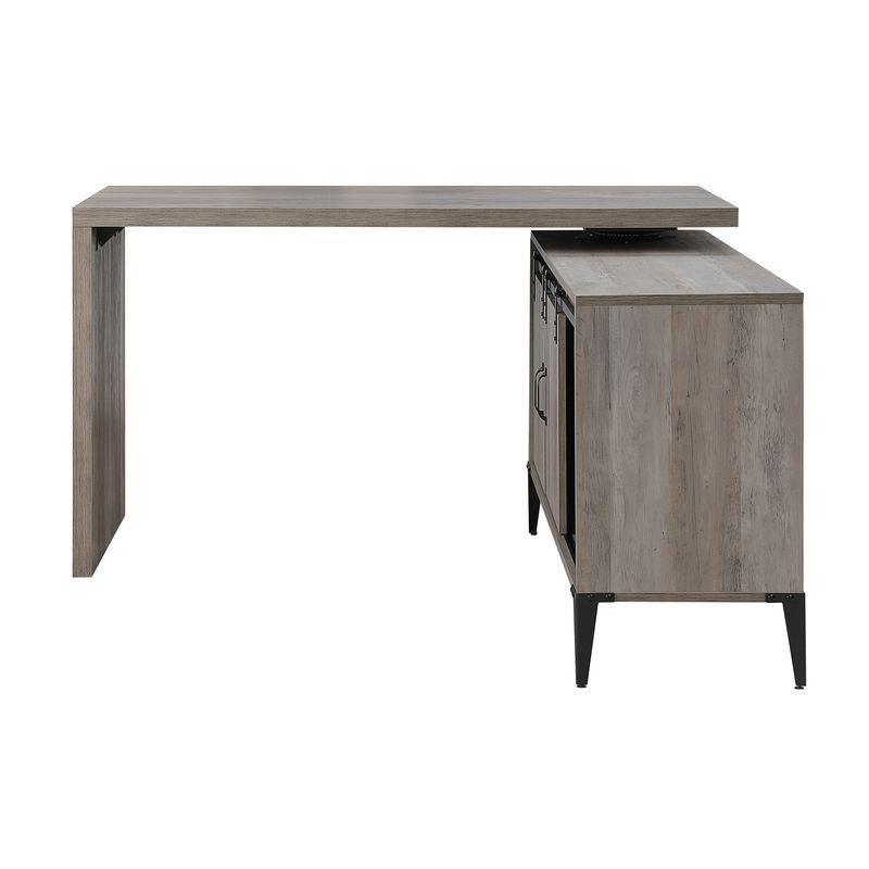 ACME Zakwani Writing Desk, Gray Oak & Black Finish