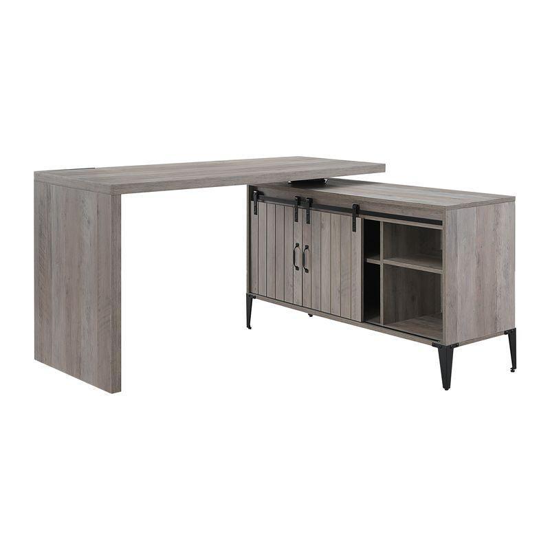 ACME Zakwani Writing Desk, Gray Oak & Black Finish