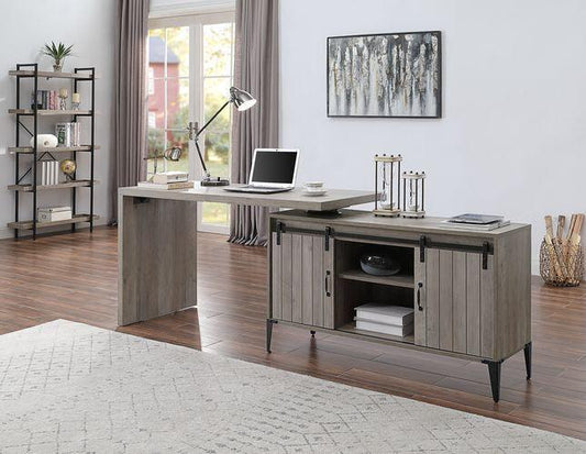 ACME Zakwani Writing Desk, Gray Oak & Black Finish