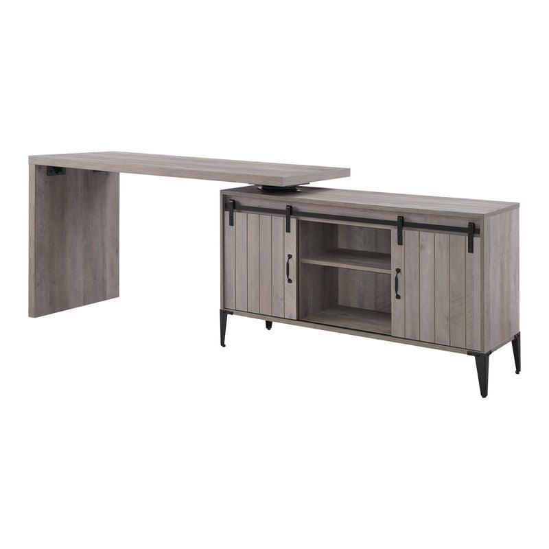 ACME Zakwani Writing Desk, Gray Oak & Black Finish