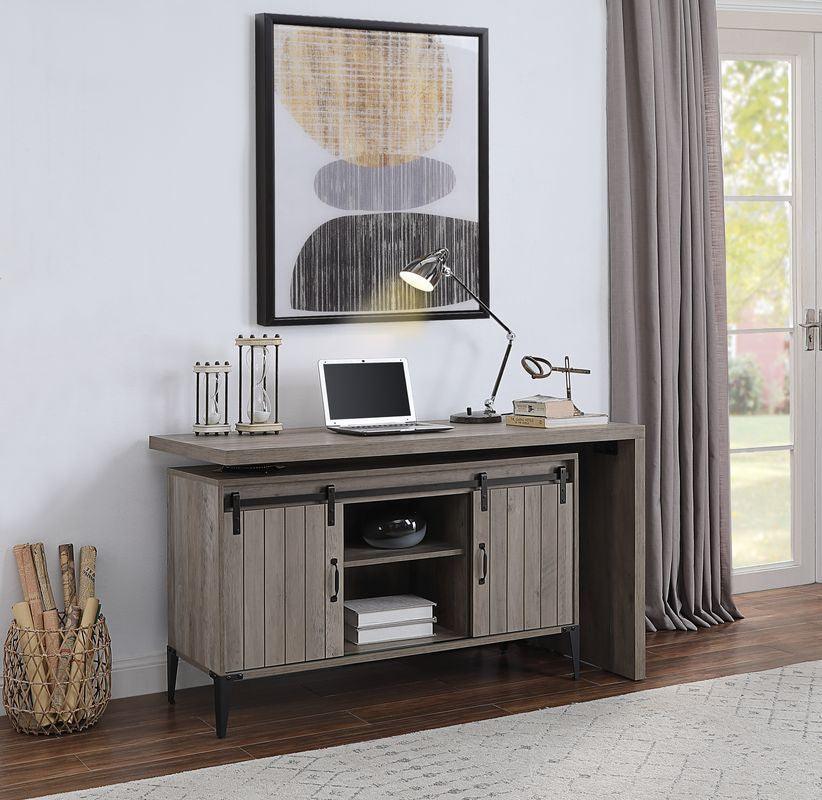 ACME Zakwani Writing Desk, Gray Oak & Black Finish