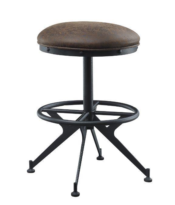 ACME Zangief Counter Height Stool, Salvaged Brown & Black Finish