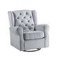 ACME Zeger Swivel Chair w/Glider , Gray Fabric