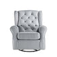 ACME Zeger Swivel Chair w/Glider , Gray Fabric