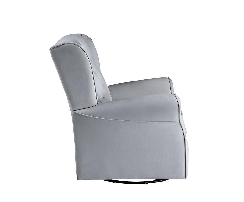 ACME Zeger Swivel Chair w/Glider , Gray Fabric