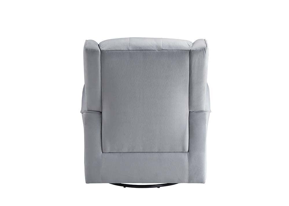 ACME Zeger Swivel Chair w/Glider , Gray Fabric