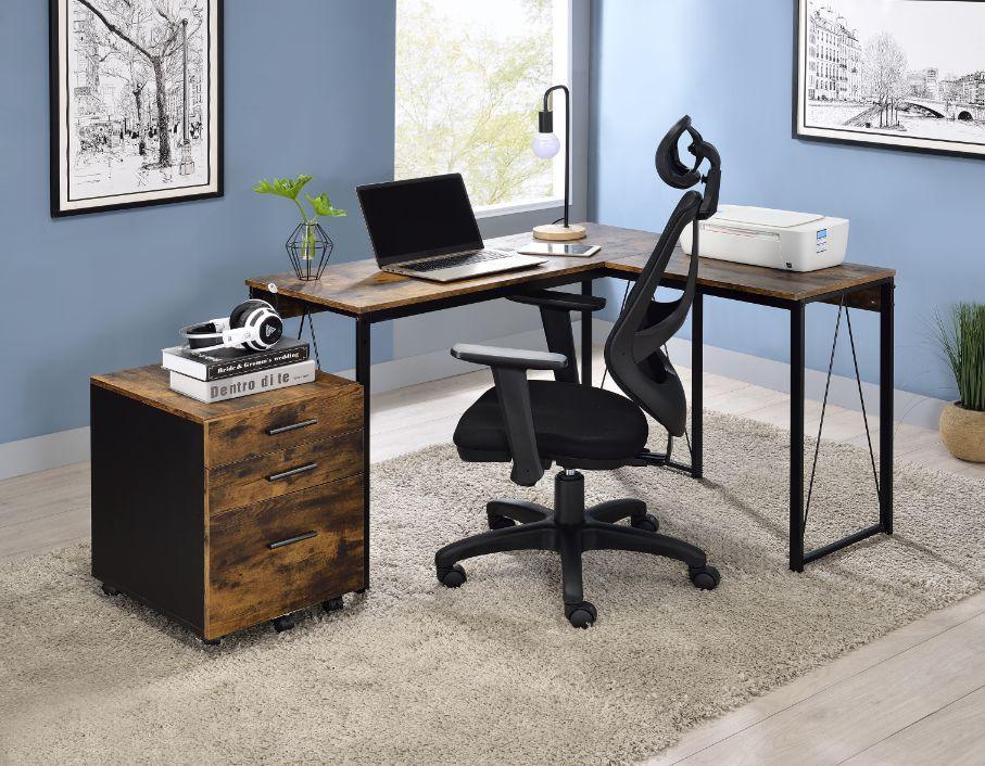 ACME Zetri Writing Desk, Weathered Oak & Black Finish