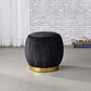 ACME Zinnia Ottoman, Black Velvet & Gold