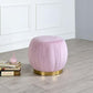 ACME Zinnia Ottoman, Pink Carnation Velvet & Gold