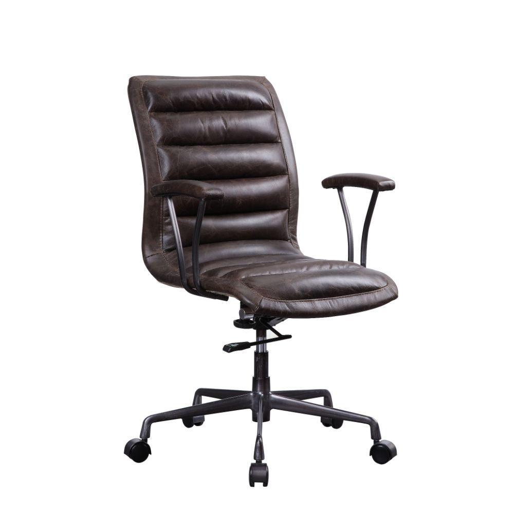 ACME Zooey Executive Office Chair, Distress Chocolate Top Grain Leather