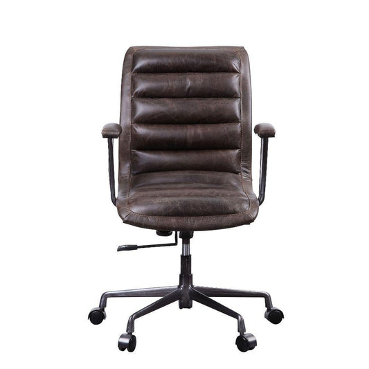 ACME Zooey Executive Office Chair, Distress Chocolate Top Grain Leather