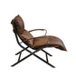 ACME Zulgaz Accent Chair, Cocoa Top Grain Leather & Matt Iron Finish