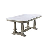 ACME Zumala Dining Table, Marble & Weathered Oak Finish