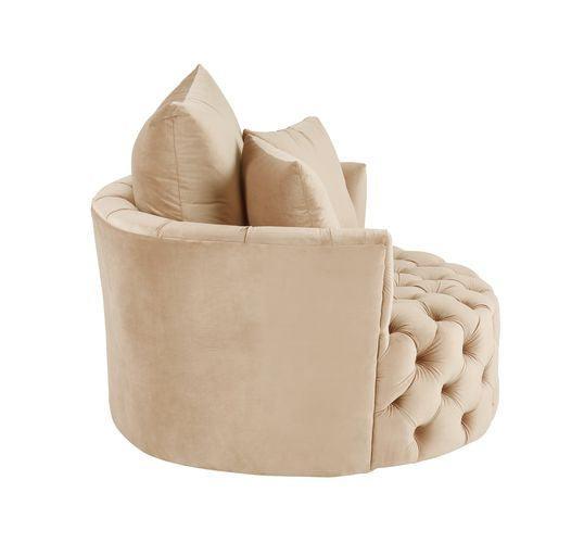 ACME Zunyas Accent Chair w/Swivel, Beige Velvet