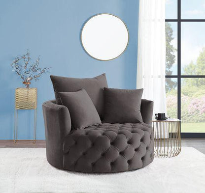 ACME Zunyas Accent Chair w/Swivel, Gray Velvet