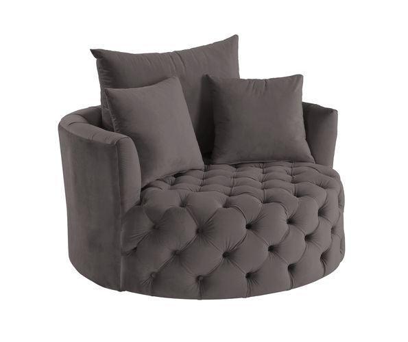 ACME Zunyas Accent Chair w/Swivel, Gray Velvet