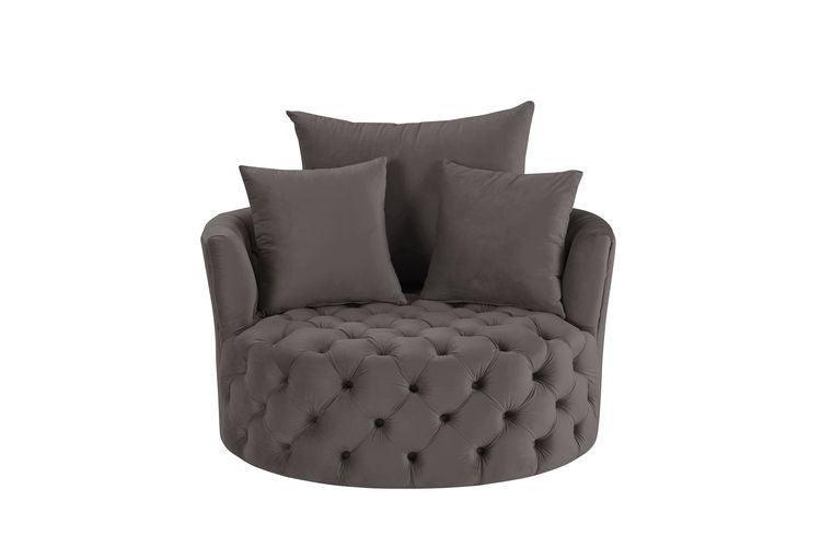 ACME Zunyas Accent Chair w/Swivel, Gray Velvet