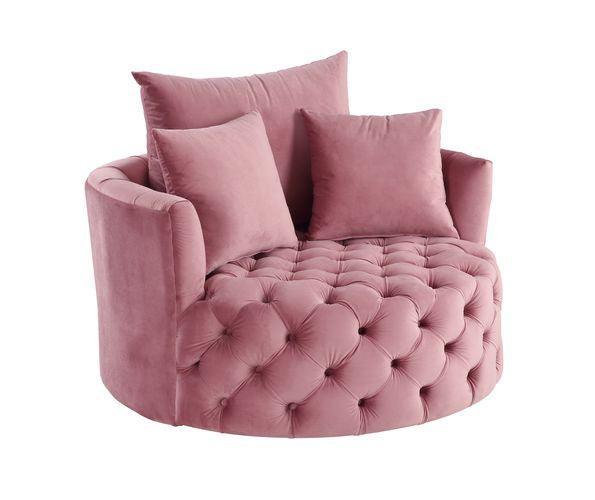 ACME Zunyas Accent Chair w/Swivel, Pink Velvet