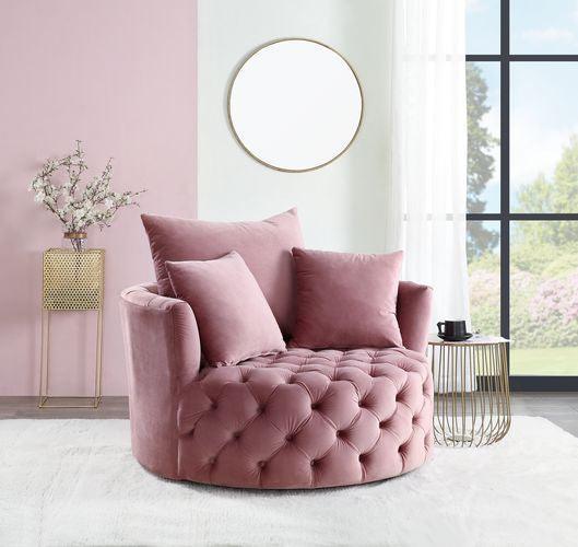 ACME Zunyas Accent Chair w/Swivel, Pink Velvet