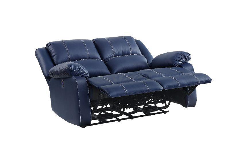 ACME Zuriel Power Motion Loveseat, Blue PU