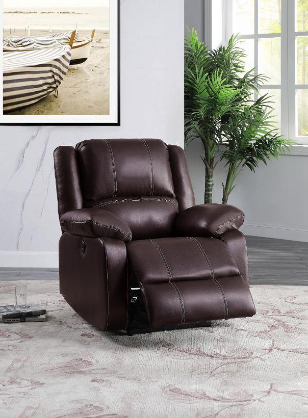 ACME Zuriel Power Recliner, Brown PU