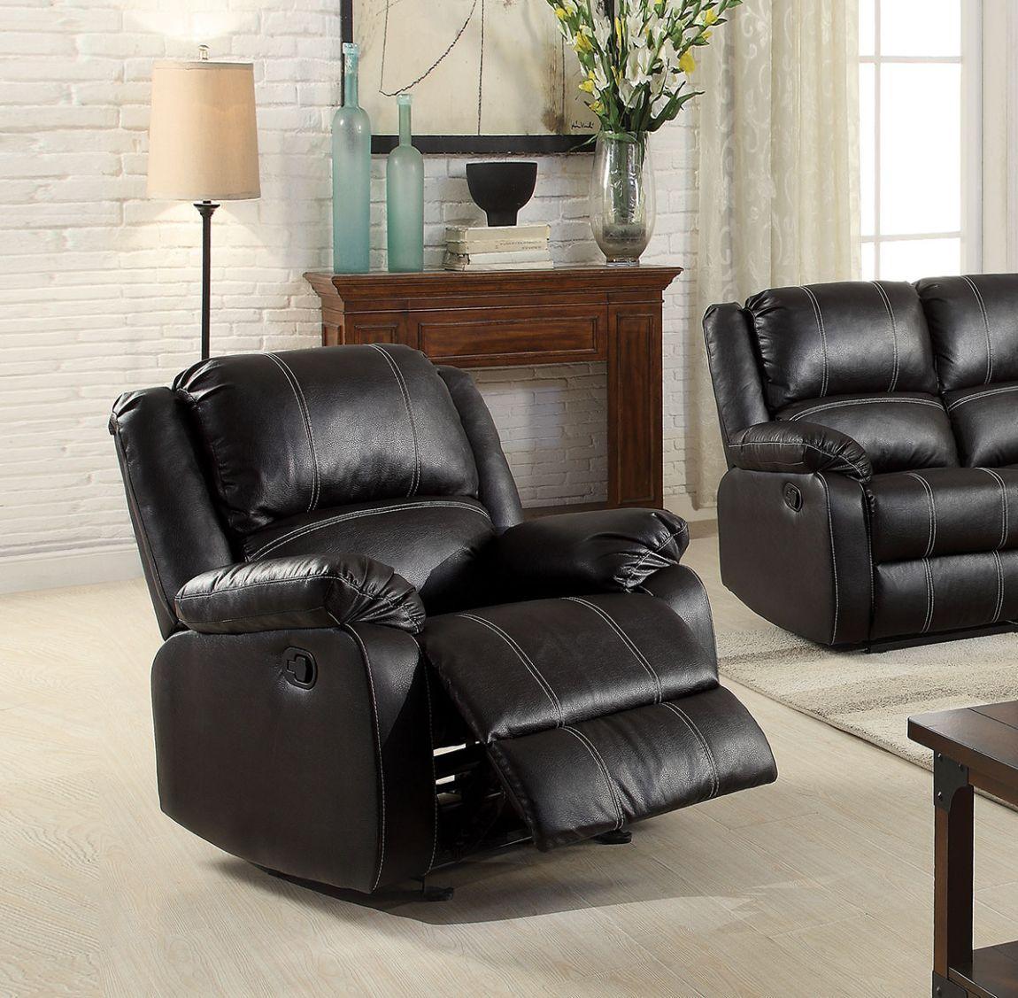 ACME Zuriel Rocker Recliner, Black PU